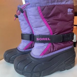 Sorel Kids girls Snow Flurry winter Boot, purple dahlia, size 1